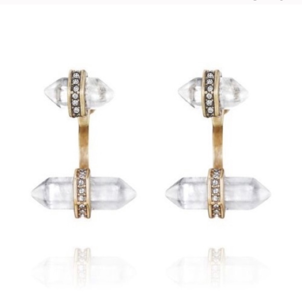 Chloe & Isobel Clear Quartz Ear Jacket Earrings
